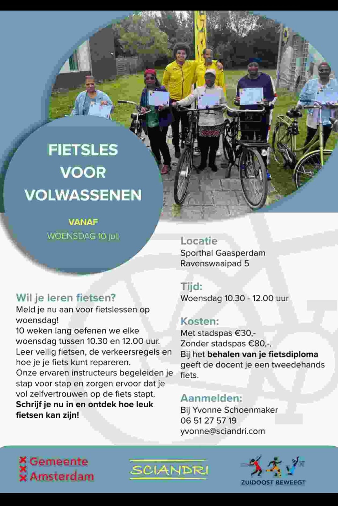 Fietsles voor volwassenen