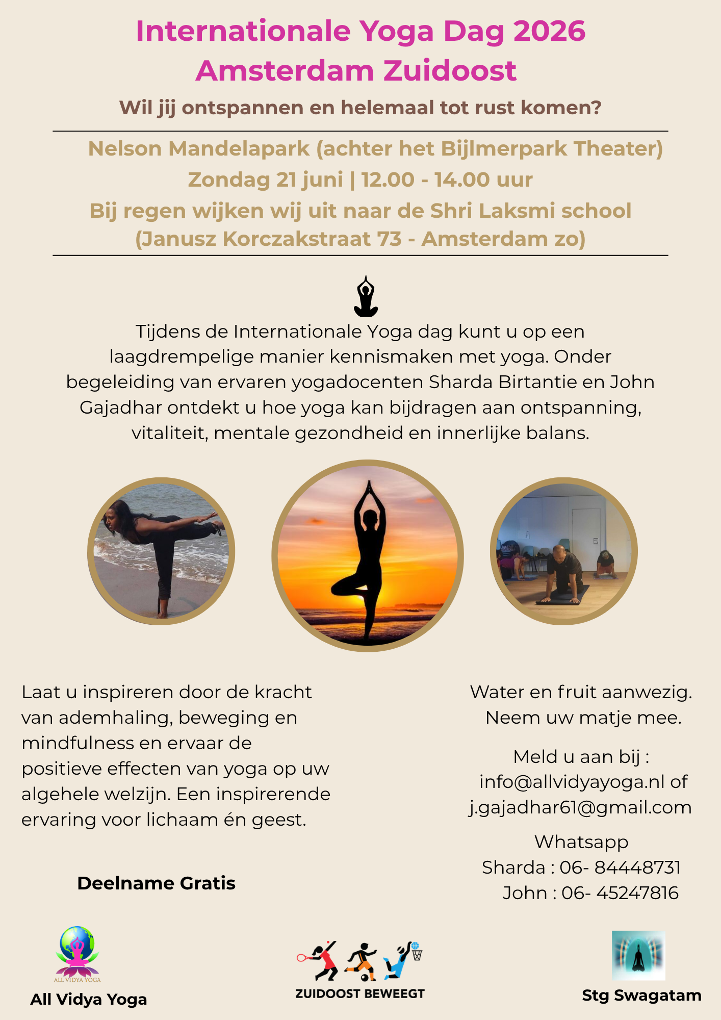 Internationale Yoga Dag 2026 - All Vidya Yoga x Stichting Swagatam