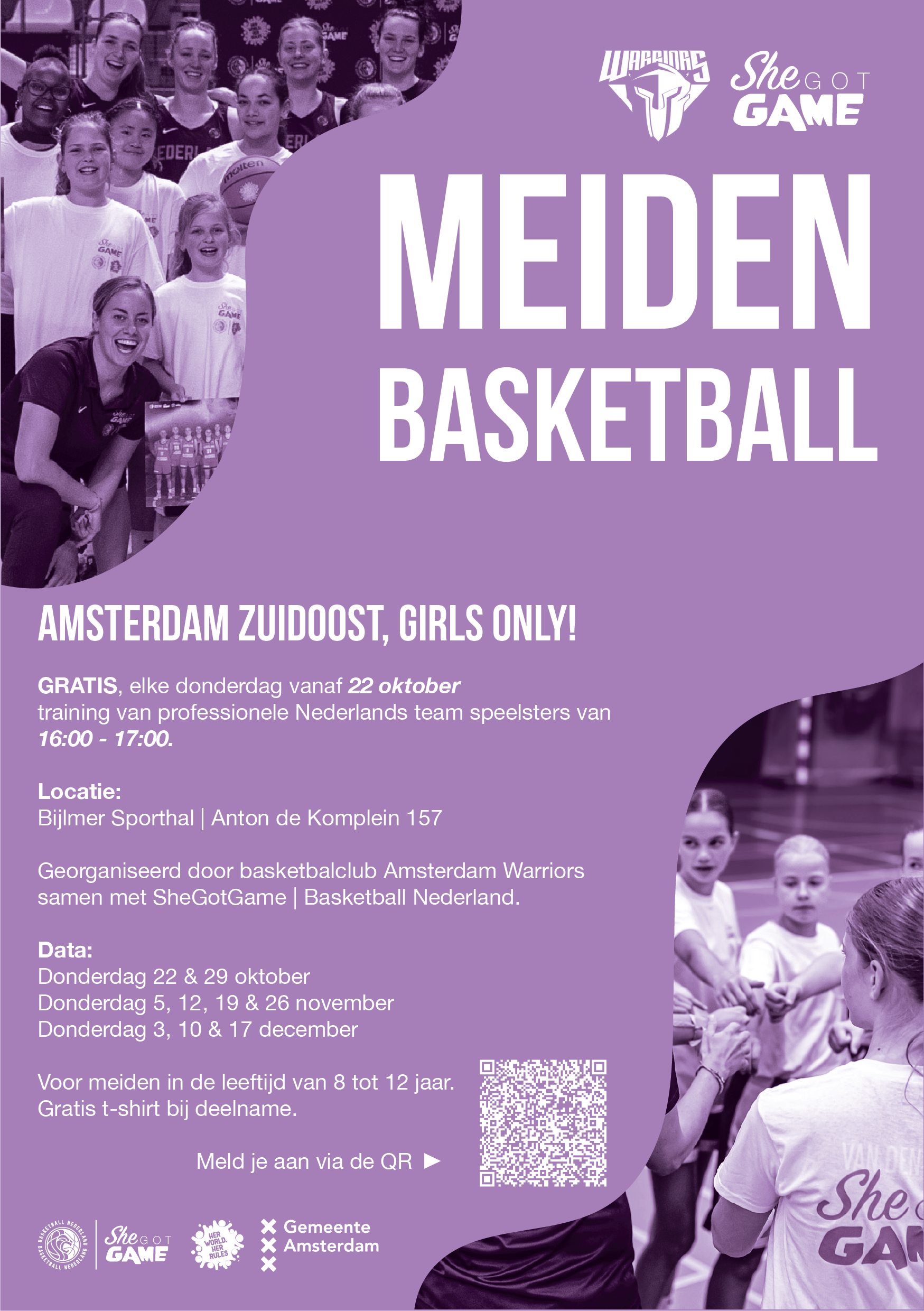 Meiden Basketball – Voor meiden van 8 tot 12 jaar